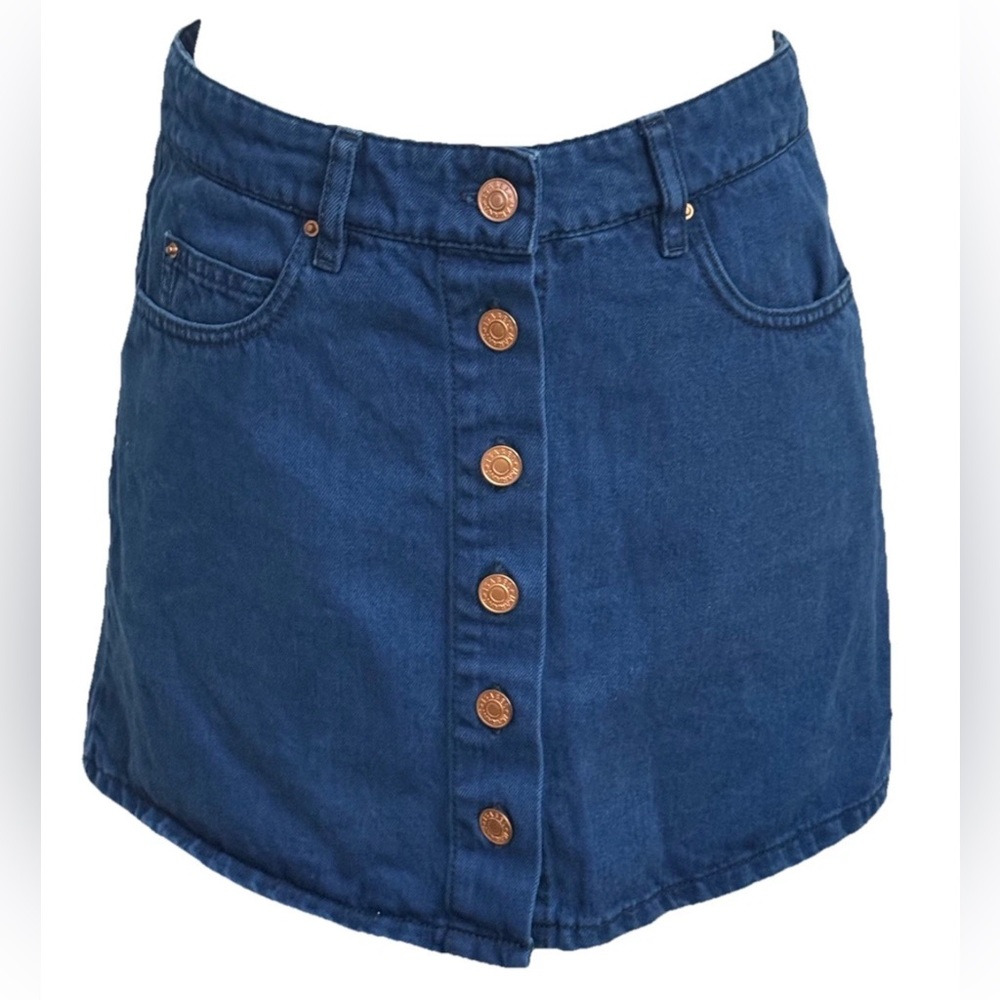 Isabel Marant Etoile Skirt Button Front Blue Denim Size 38